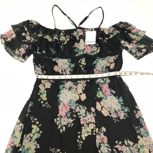 NEW Walter Baker Floral Hansen Midi Dress Cold Sho - Picture 7 of 11